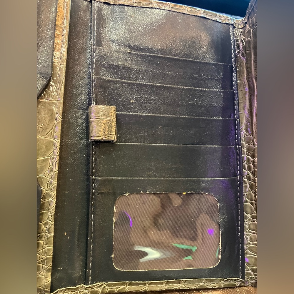 Elegant Crocodile-Embossed Clutch genuine leather - Picture 8 of 9